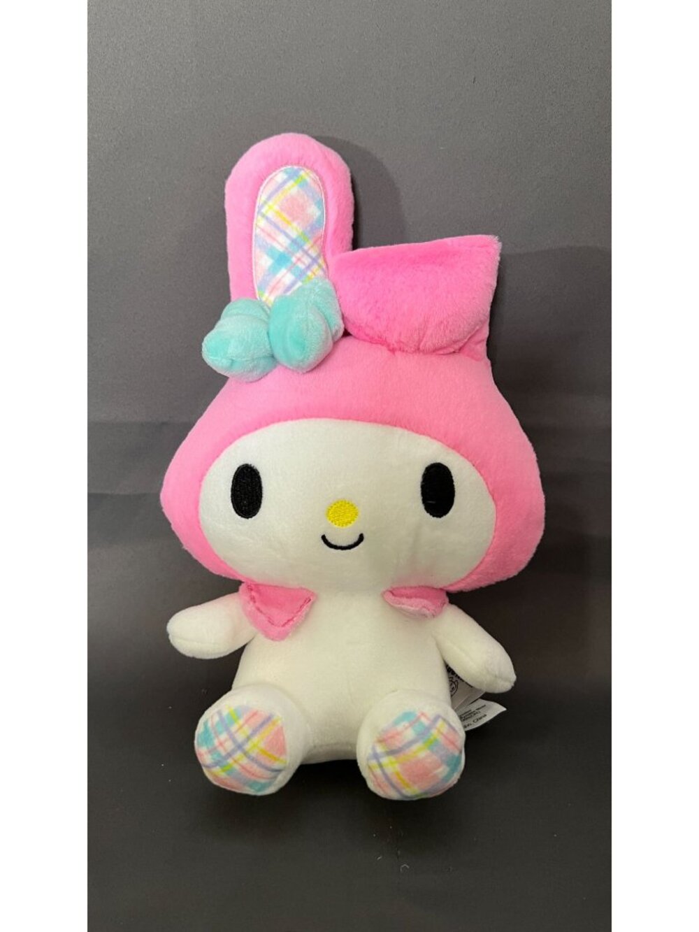 My Melody Plush Toy By Sanrio Pink & White With Plaid Details Soft & Cuddly 2024